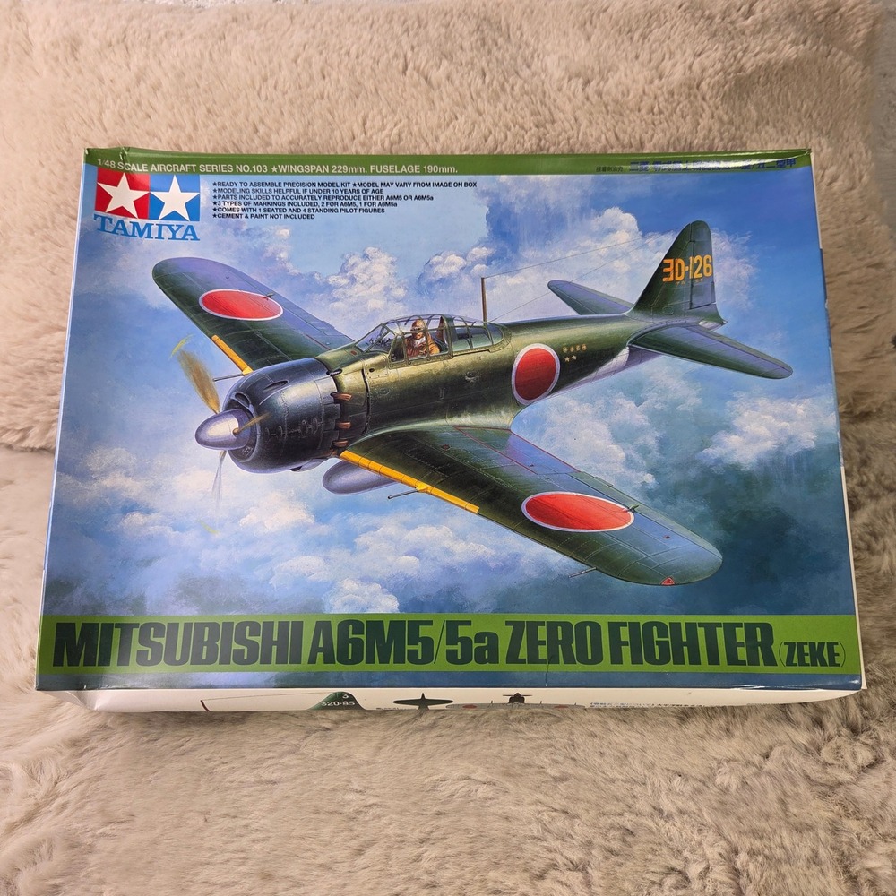 Tamiya 61103 A6M5 Zero Fighter Zeke 1:48 Model‎ Kit Open Box